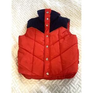 Obermeyer 80s Ski Vest–Blue/Red, Made in British Hong Kong (Juniors L, Vintage)